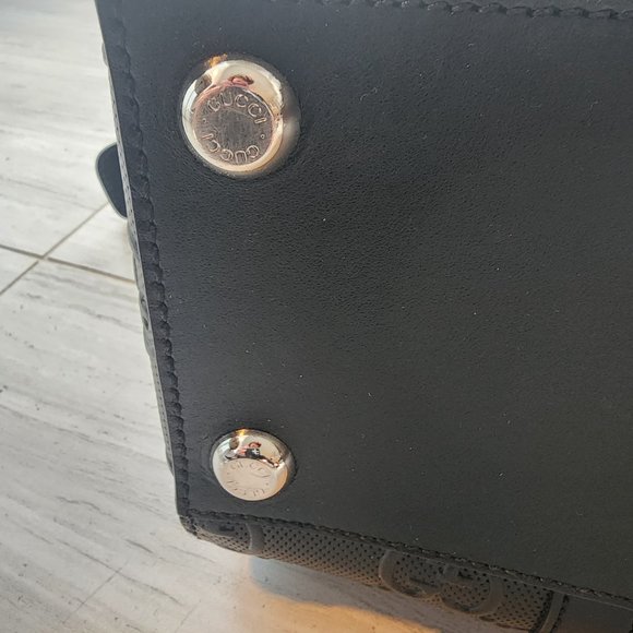 Calfskin GG Embossed Tote Bag Black - Picture 2 of 13